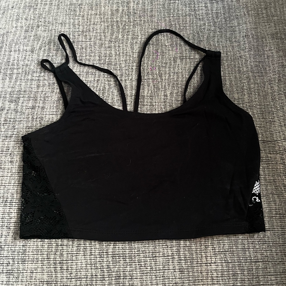 Black tank top lace back